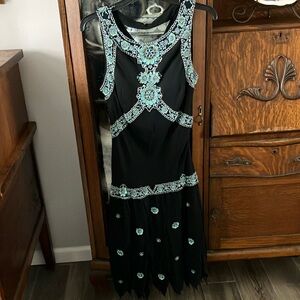 Sue Wong Nocturne Black Silk Beaded Cocktail Dress